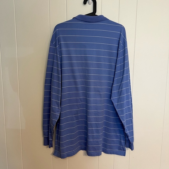 Polo golf by Ralph Lauren blue‎ with white stripes long sleeve polo size XL - Picture 4 of 6